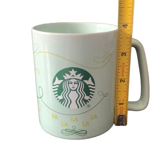 Pre Owned Starbucks 2020 Mint Green Holiday Fa La La La La Mug Cup 11 Oz X-Mas - Picture 8 of 12